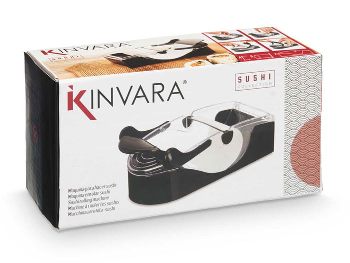 Kinvara Máquina Enrollar Sushi Plástico PP Negro 19x6x10 cm (Set de 12)
