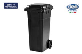 Inde Cubo Basura con Tapa 120 Lt Negro/Verde 47,5 cm (Ancho) x 95 cm (Alto) x 57 cm (Largo) (2 Unidades)