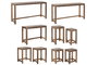 DKD Home Decor Set de 9 piezas de Consolas y Mesitas en Madera Reciclada Natural