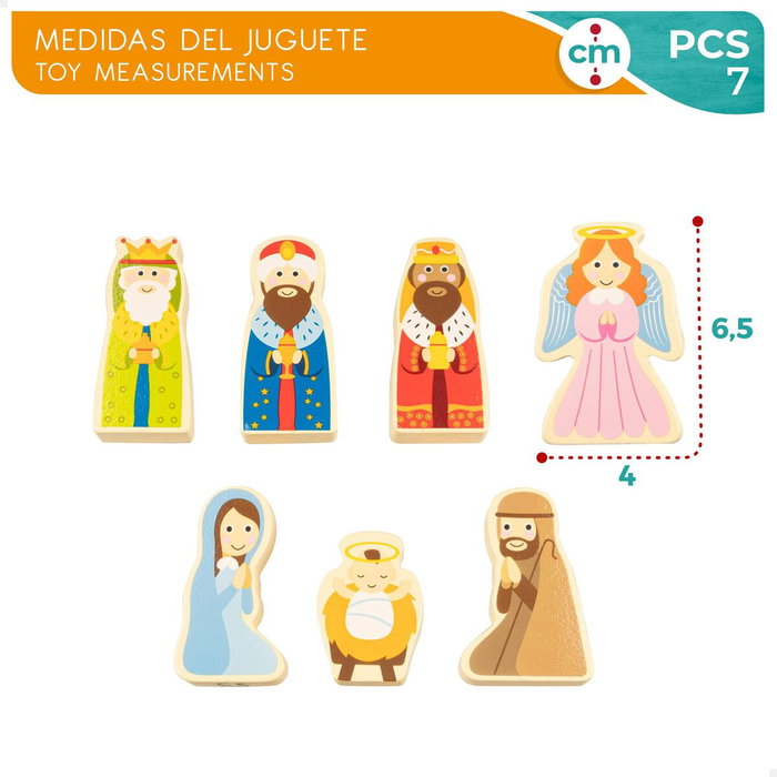 Color Baby Figuras Belén Madera Magnéticas de 7 Piezas