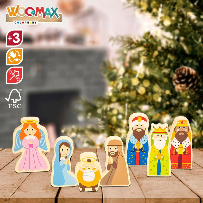 Color Baby Figuras Belén Madera Magnéticas de 7 Piezas
