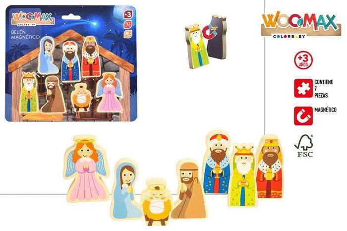 Color Baby Figuras Belen Madera Magneticas Incluye 7 Piezas