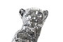 DKD Home Decor Figura de Leopardo con Acabado Espejo Plateado