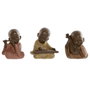 DKD Home Decor Set de 3 Figuras de Monjes en Resina (Coral, Lima, Naranja)