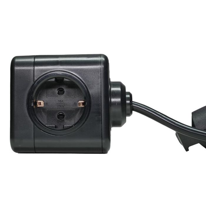 MicroConnect Power Cube Extended Duo USB Regleta, Negro, Cable de 3m