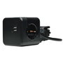 MicroConnect Power Cube Extended Duo USB Regleta, Negro, Cable de 3m