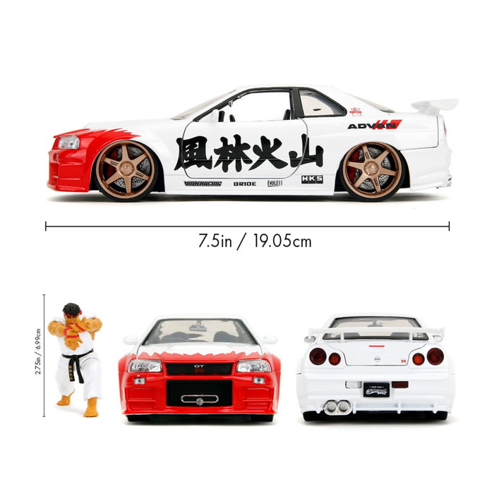 Jada Street Fighter Ryu 1:24 Nissan Skyline GT-R