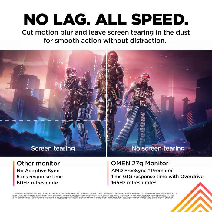 HP OMEN 27q Monitor Gaming 27 pulgadas QHD 165 Hz