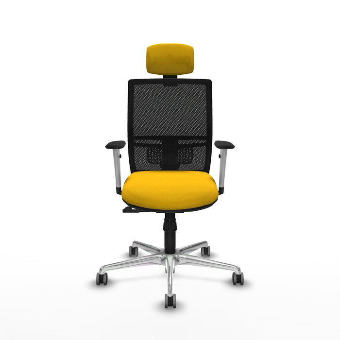 PIQUERAS Y CRESPO Silla de oficina Yunquera con mecanismo Sincro, Amarillo y Negro