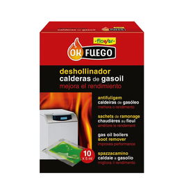 Okfuego Deshollinador Líquido para Estufas de Gasoil - 10 sobres x 5 ml - Previene y Elimina Hollín