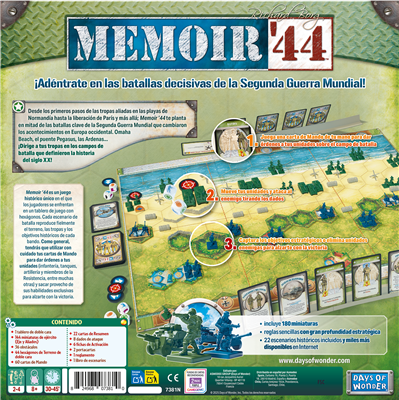 Days of Wonder Memoir '44 DW7381 - Juego de Mesa Histórico de Estrategia sobre WWII para 2-4 Jugadores a Partir de 8 Años en Español