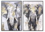 DKD Home Decor Cuadro Lienzo Elefante Surtido de 2 Unidades