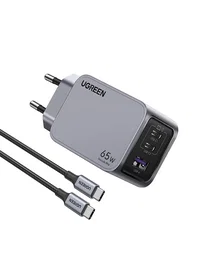 Ugreen Nexode Pro 25871 65W GaN Cargador Gris con Cable USB-C