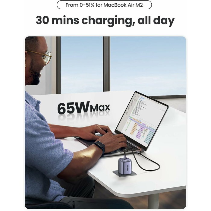 Ugreen Nexode Pro 65W GaN Gris con cable USB-C 25871