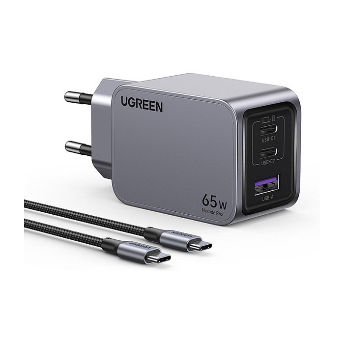 Ugreen Nexode Pro 65W GaN Gris con cable USB-C 25871