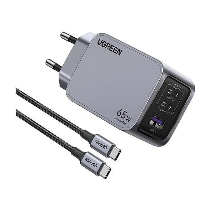 Ugreen Nexode Pro 65W GaN Gris con cable USB-C 25871
