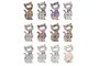 DKD Home Decor Imán Resina Inox Gato Surtido 12 Unidades