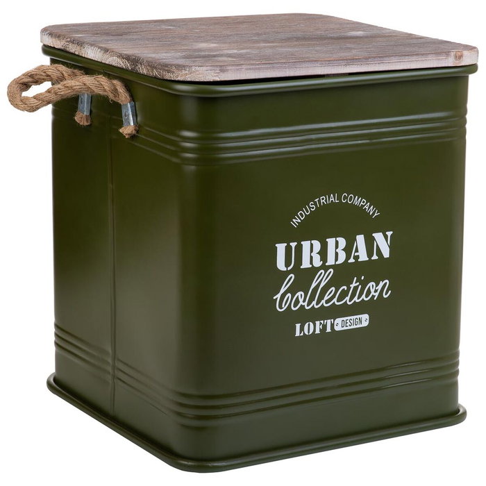 Taburete Alexandra House Living Verde Metal Cuerda Madera de abeto 36 x 36 x 39 cm Taburete Alexandra House Living Verde Metal Cuerda Madera de abeto 36 x 36 x 39 cm