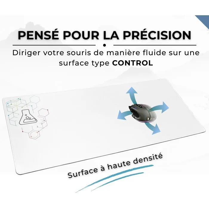 The G-Lab THE3760162053371 - Alfombrilla de ratón XXL Selenium Pad 90 x 40 x 0.4 cm Antideslizante Blanco
