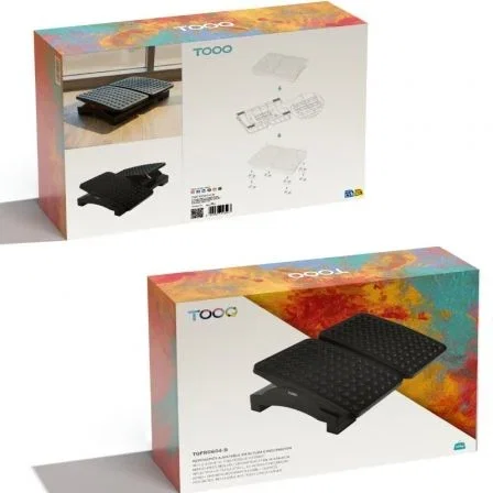 TooQ TQFR0604-B Reposapiés Ajustable e Inclinable Negro 430 x 320 x 105-130 mm