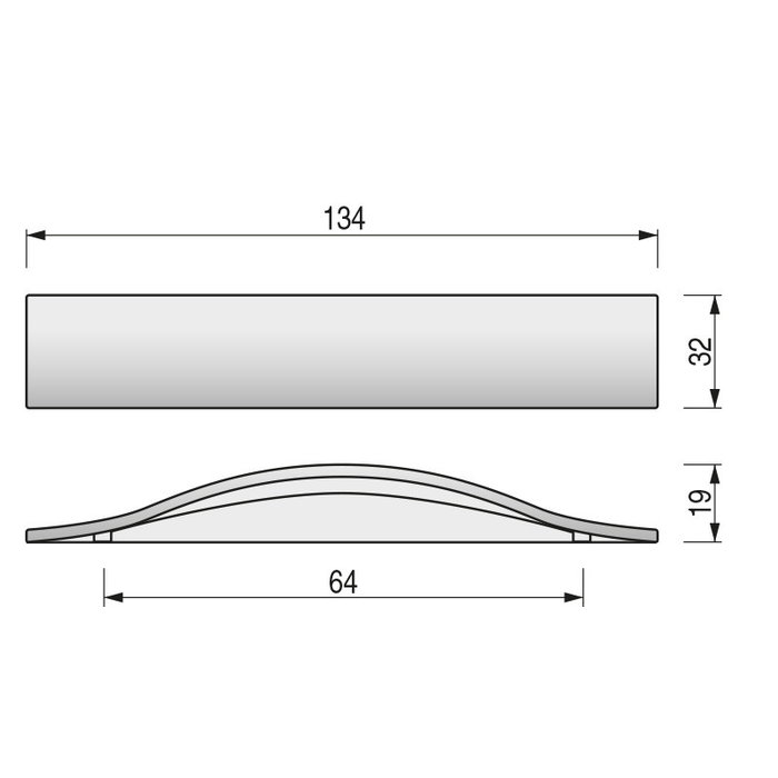 HERRAJES ALK Tirador Zmk Thor C64 L134 Cromo