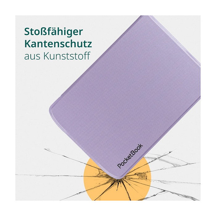 PocketBook Funda SH-TR-634-LPL-WW Folio Transparente Lavanda de Microfibra y Cuero PU para eReader Verse, Verse Lite, Verse Pro