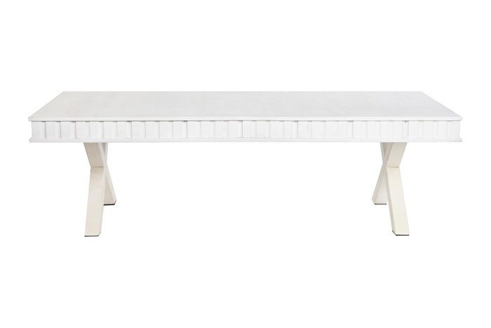 DKD Home Decor Mesa de Centro de Mango y Metal Blanco