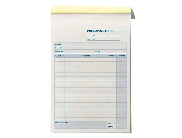 Liderpapel Talonario de presupuesto cuarto original y copia T230 Liderpapel Talonario de presupuesto cuarto original y copia T230