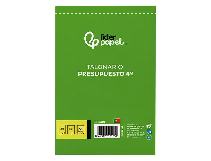 Liderpapel Talonario de presupuesto cuarto original y copia T230 Liderpapel Talonario de presupuesto cuarto original y copia T230