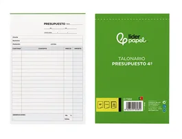 Liderpapel Talonario de presupuesto cuarto original y copia T230