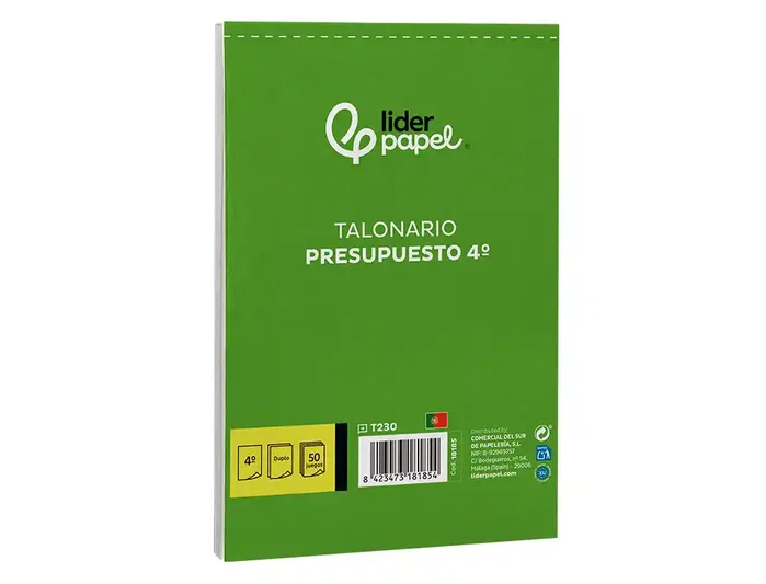 Liderpapel Talonario de presupuesto cuarto original y copia T230 Liderpapel Talonario de presupuesto cuarto original y copia T230