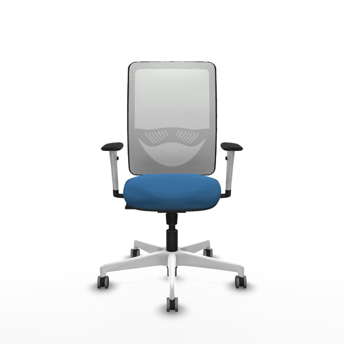 PIQUERAS Y CRESPO Silla de oficina Zulema con mecanismo Sincro, Azul claro y Blanco