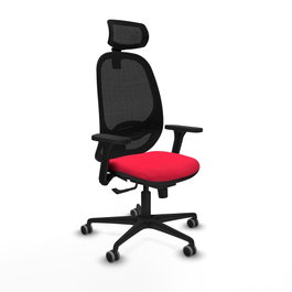 PIQUERAS Y CRESPO Silla de oficina Cilanco con mecanismo Sincro, Rojo y Negro