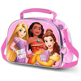 Disney Princesas Bolsa Portamerienda 3D Lila Infantil con Forro Isotérmico y Asa Bandolera Ajustable