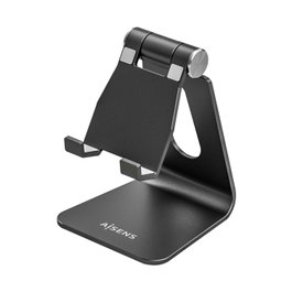 Aisens Soporte de Sobremesa Ajustable Tamaño M para Móvil y Tablet, Negro