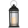 Day Farolillo LED de Exterior e Interior con Temporizador Automático, IP44, 29 cm de Altura, Negro, Funciona con Pilas AA