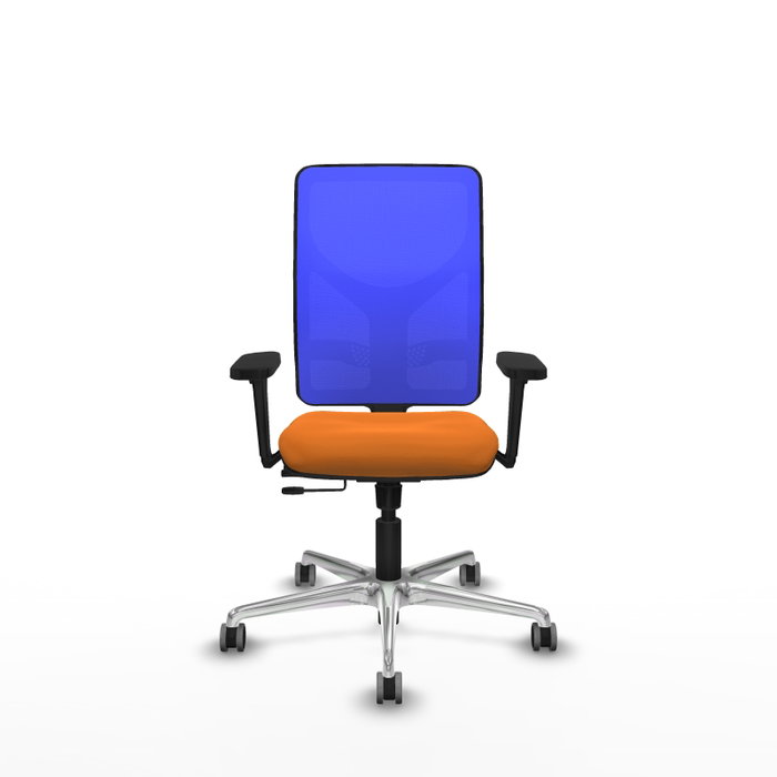 PIQUERAS Y CRESPO Silla de oficina Motilla con mecanismo Sincro/Traslack, Naranja y Azul