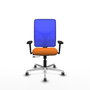 PIQUERAS Y CRESPO Silla de oficina Motilla con mecanismo Sincro/Traslack, Naranja y Azul