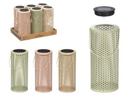 Ibergarden Lampara Solar Redonda Alta 11x26x11cm Surtidos (Set de 12)