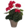 Mica Decorations Geranio Rosa Oscuro Maceta Cerámica Gris Ø11,5 x 33 cm Efecto Natural PVC Alta Calidad