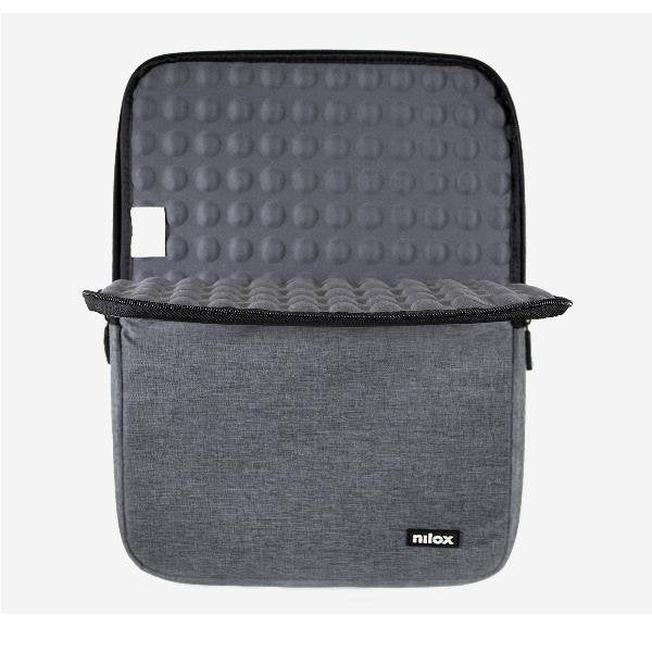 Nilox SLEEVE 14.1 - Funda Acolchada Gris para Tablets y Portátiles Hasta 14.1 Pulgadas (35.8 cm) - Universal, Ligera con Compartimento Accesorios
