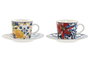 DKD Home Decor Conjunto de Taza y Platillo Azulejos Limones 24, 90ml