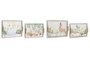 DKD Home Decor Set de 2 Bandejas de MDF con Macetas 40x30x6 cm Surtido