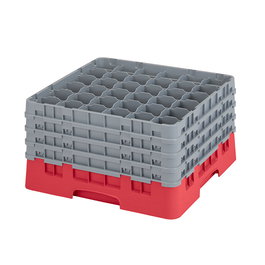 CAMBRO - 36S900-163 - Cesta de lavado 36 comp. 4 alturas - 7,2 cm Ø máx. - alt. máx. 24,1 cm - 50 x 50 x 26,7 cm - Rojo