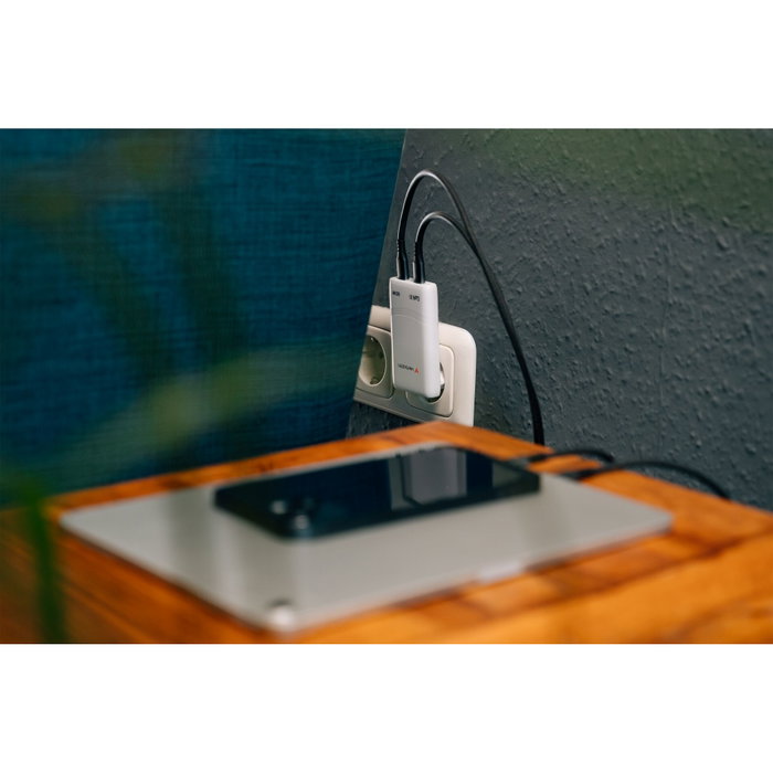 Verbatim Cargador de Pared GaN Fold 'n' Go 65W 2xUSB-C Blanco