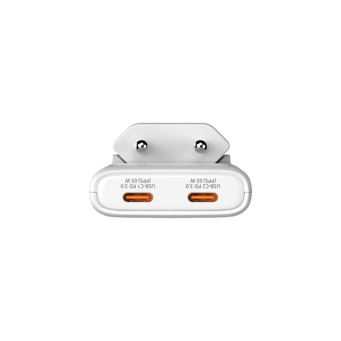 Verbatim Cargador de Pared GaN Fold 'n' Go 65W 2xUSB-C Blanco