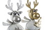 DKD Home Decor Figura Navidad Metal Dorado Plateado Reno Gafas 13 x 27 x 14 cm (2 Unidades)