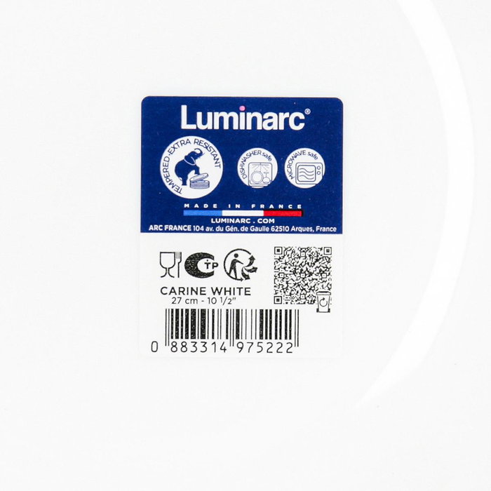 Ensaladera Vidrio Carine Blanco Luminarc 27 cm