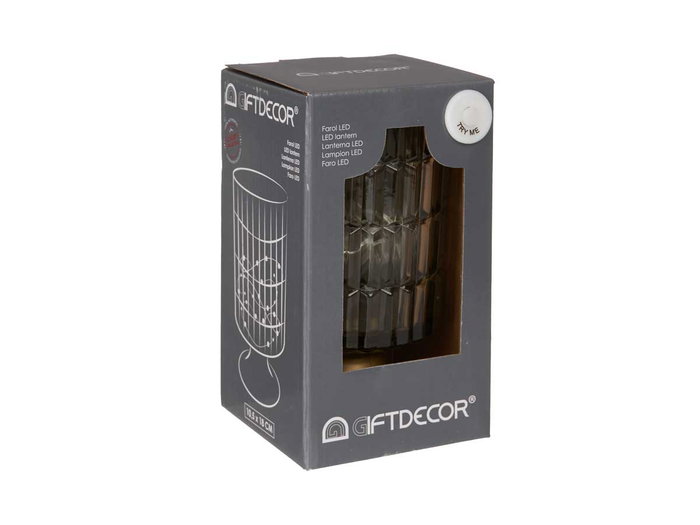 Giftdecor Farol Led Pie Metal Verde 10.7x18x10.7 cm (Set de 6)