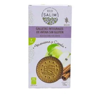 ECO SALIM Galletas de Avena, Manzana y Canela 135g - Alto en Fibra - Veganas - Bio - 135Gr. Bio Sg ECO SALIM Galletas de Avena, Manzana y Canela 135g - Alto en Fibra - Veganas - Bio - 135Gr. Bio Sg